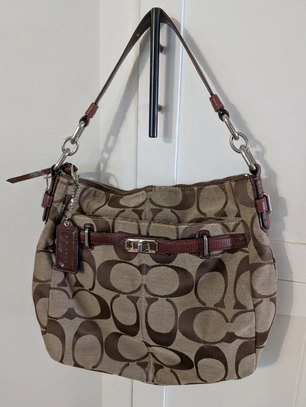 Coach Brown Signature Hobo Bag